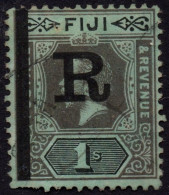 FIJI 1914 KGV 1/- Black/Green SG134  Revenue-Stamp Duty Cancelled - Fidschi-Inseln (...-1970)
