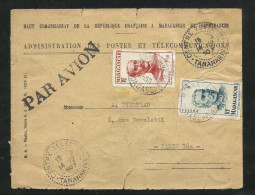 Madagascar Lettre Par Avion De Tananarive Le 14/12/1950 Pour Paris  N°308  Et 314  B/TB Voir Scans Soldé ! ! ! - Briefe U. Dokumente