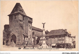 AIRP1-EGLISE-0067 - Allassac - L'église Et Le Monument Aux Morts - Eglises Et Cathédrales