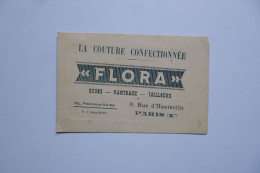 La Couture Confectionnée FLORA  -  5 Rue D'Hauteville -  PARIS  -  Carte Visite Publicitaire - Cartes De Visite