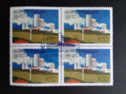 AZOREN MI-NR. 356 GESTEMPELT(USED) 4er BLOCK EUROPA 1983 GROSSE WERKE GEOTHERMISCHES KRAFTWERK - 1983