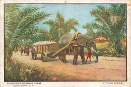 CONGO - Compagnie Maritime Belge - Attelage Original - Colorisé - Animé - Carte Postale Ancienne - Autres & Non Classés