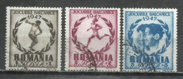 8502-SERIE COMPLETA RUMANIA 1947 Nº 999/1001 DEPORTES - Gebruikt