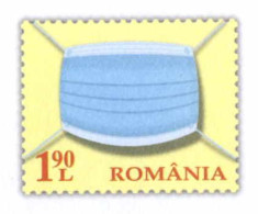 956  Masque De Protection: PAP De La Roumanie - Face Mask On Imprinted Stamp. Corona Virus Covid-19 - Médecine