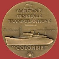 ** MEDAILLE  COMPAGNIE  GENERALE  TRANSATLANTIQUE  -  COLOMBIE  +  CARTE ** - Altri & Non Classificati