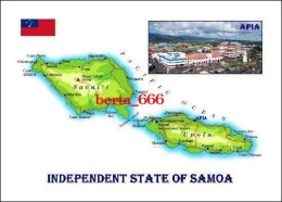 Samoa Country Map New Postcard * Carte Geographique * Landkarte - Samoa