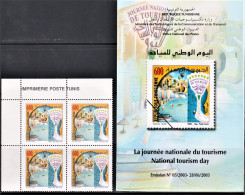 2003-Tunisie / Y&T 1482 - La Journée National Du Tourisme - Bloc De 4V/ MNH***** + Prospectus - Hotels, Restaurants & Cafés