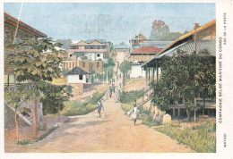 CONGO BELGE - Matadi - Rue De La Poste - Colorisé - Dessin - Carte Postale - Belgian Congo