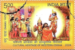 India 2024 CULTURAL HERITAGE OF WESTERN ODISHA 1v Stamp Handicraft Used Or First Day Cancelled As Per Scan - Gebraucht