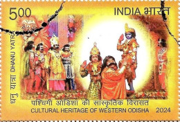 India 2024 CULTURAL HERITAGE OF WESTERN ODISHA 1v Stamp Handicraft Used Or First Day Cancelled As Per Scan - Gebruikt