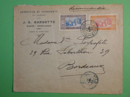 DM 11 AOF SENEGAL LETTRE  PRIVEE  1934   A BORDEAUX  GIRONDE FRANCE +  +AFF. INTERESSANT +++ - Covers & Documents