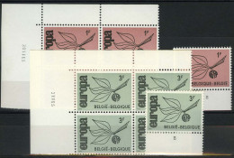 België 1342/43 - Europa 1965 - Hoekdatum + Plnr 2 - Dated Corners