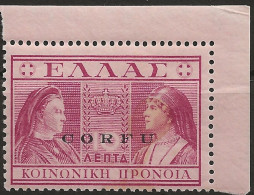 OICO35L2 - 1941 Occup. Italiana CORFU', Sass. Nr. 35, Francobollo Nuovo Con Traccia Di Linguella */ - Corfu