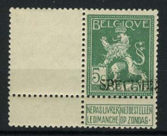 België 110 ** - 5c Groen Met SPECIMEN - 1912 Pellens
