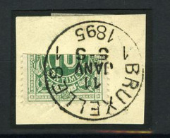 België TX 1 - Halve Zegel Op Fragment - Horizontaal Gesneden - Stempel: Bruxelles 1 - 1895 - Sellos
