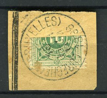 België TX 1 - Halve Zegel Op Fragment - Horizontaal Gesneden - Stempel: Cureghem (Bruxelles) - 1896 - Postzegels