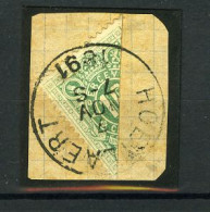 België TX 1 - Halve Zegel Op Fragment - Diagonaal Gesneden - Stempel: Hoeylaert - 1891 - Sellos