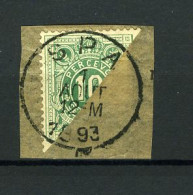 België TX 1 - Halve Zegel Op Fragment - Diagonaal Gesneden - Stempel: Spa - 1893 - Zeer Mooi - Concours - Francobolli