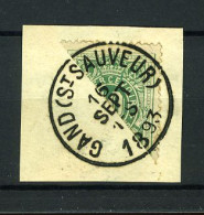 België TX 1 - Halve Zegel Op Fragment - Diagonaal Gesneden - Stempel: Gand (St. Sauveur) - 1893 - Sellos