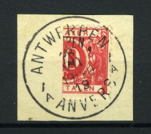 België TX 5 - Halve Zegel Op Fragment - Verticaal Gesneden - Demi-timbre - Stempel: Antwerpen A - Anvers - Timbres