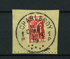 België TX 13A - Halve Zegel Op Fragment - Verticaal Gesneden - Demi-timbre - Stempel: Charleroy 1 P - Postzegels