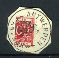 België TX 13A - Halve Zegel Op Fragment - Verticaal Gesneden - Demi-timbre - Stempel: Antwerpen Anvers - Sellos