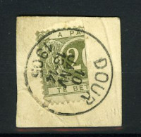 België TX 6 - Halve Zegel Op Fragment - Verticaal Gesneden - Demi-timbre - Stempel: Dour - 1905 - Timbres