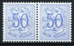 België R11a - 50c Blauw - Horizontaal Paar - Paire Honrizontale - Franqueo