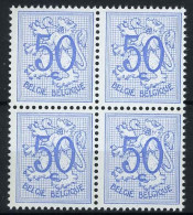 België R11 - 50c Blauw - In Blok Van 4 (uit De Vellen Van 60) - Coil Stamps