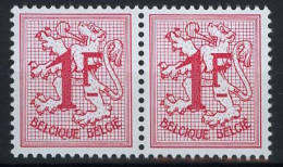 België R6a - 1F Helrood - Horizontaal Paar - Paire Horizontale - Coil Stamps