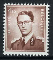 België 1068A ** - Koning Boudewijn - Met Bril - Type "Marchand" - 4,50 Bruin Met Jaartal 1962 - Wit Papier - 1953-1972 Glasses
