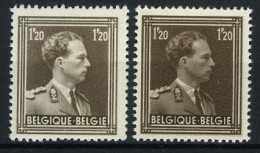 België 845 + 845a ** - K. Leopold III - Sepiabruin + Donkerbruin - MNH - Unused Stamps