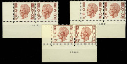 België 1962 - Koning Boudewijn - Type Elström - 9F - 3 Verschillende Drukdatums 1981 - Dated Corners