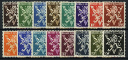 België 674A/89A ** - Heraldieke Leeuw Met Grote V - Volledige Reeks 16w. - NL-FR - Unused Stamps