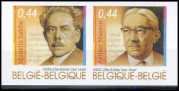 België 3464/65 ON - Volksliteratuur - Maurits Sabbe - Arthur Masson - Ongetand - Non Dentelé - 2001-…