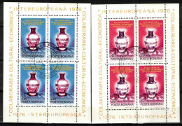 Roumanie 1976 Mi 3340-1 - Bl.123-4 (Yv 2960-1 Les Feuillets), Obliteré - Gebraucht