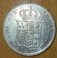 Italy, Naples Silver 120 Grana 1857. KM-370. Ferdinando II. High Grade. - Napels & Sicilië