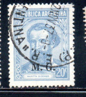 ARGENTINA 1935 1937 OFFICIAL DEPARTMENT STAMP OVERPRINTED M.G. MINISTRY OF WAR MG 20c USED USADO - Oficiales