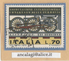 USATI ITALIA 1975 - Ref.0351 "ASSOCIAZIONE INTER.LE DELLA FERROVIE" 1 Val. - - 1971-80: Used