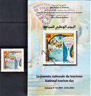 2003-Tunisie / Y&T 1482 - La Journée National Du Tourisme 1V/ MNH***** + Prospectus - Hotel- & Gaststättengewerbe