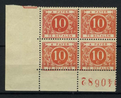 België TX5b ** - Zalmroze - Saumon - In Blok Van 4 - ZELDZAAM - (OBP: 1440.00€) - LUXE - SUPERBE - Briefmarken
