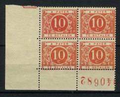 België TX5b ** - Zalmroze - Saumon - In Blok Van 4 - ZELDZAAM - (OBP: 1440.00€) - LUXE - SUPERBE - Timbres