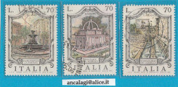 USATI ITALIA 1975 - Ref.0354 "FONTANE D'ITALIA" Serie Di 3 Val. - - 1971-80: Used