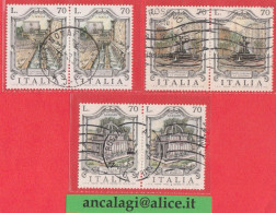 USATI ITALIA 1975 - Ref.0354A "FONTANE D'ITALIA" Serie Di 3 Val. In Coppie - - 1971-80: Used