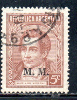 ARGENTINA 1935 1937 OFFICIAL DEPARTMENT STAMP OVERPRINTED M.M. MINISTRY OF MARINE MM 5c USED USADO - Servizio