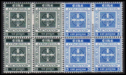 1932. EIRE.  INTERNATIONALIS CONGRESSUS EUCHARISTICUS Complete Set In 4-blocks With 2 Stamp... (Michel 57-58) - JF542271 - Nuevos