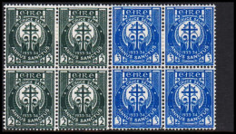 1933. EIRE.  ANNUS SANCTUS Complete Set In 4-blocks With 2 Stamps Never Hinged And 2 Stamps... (Michel 59-60) - JF542274 - Nuovi