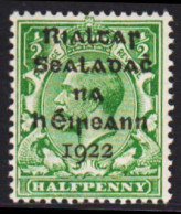 1922. EIRE. Georg V HALFPENNY Overprinted In BLACK In Five Lines. Hinged  (Michel 1) - JF542277 - Nuovi