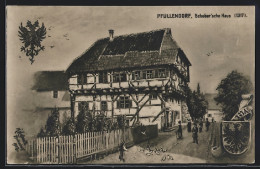 AK Pfullendorf, Schrobersches Haus, Erbaut 1317, Wappen  - Pfullendorf