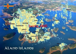 Aland Islands Map Finland New Postcard * Carte Geographique * Landkarte - Finlandia